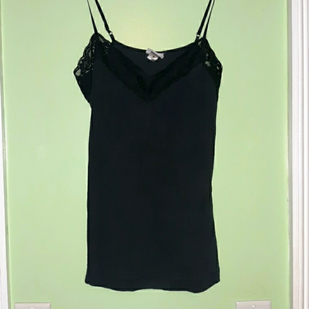 Worthington black lacy camisole,  sz med